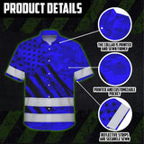 Hi Vis Hawaiian Shirt Reflective Tapes Camo Blue Neon US Flag Custom Name