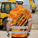 Hi Vis Hawaiian Shirt Reflective Tapes Camo Orange Neon US Flag Custom Name