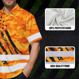 Hi Vis Hawaiian Shirt Reflective Tapes Camo Orange Neon US Flag Custom Name