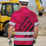Hi Vis Hawaiian Shirt Reflective Tapes Camo Pink Neon US Flag Custom Name