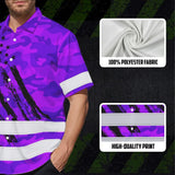Hi Vis Hawaiian Shirt Reflective Tapes Camo Violet Neon US Flag Custom Name