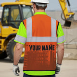 Hi Vis Hawaiian Shirt Reflective Tapes Carpenter Custom Name Safety Workwear
