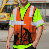 Hi Vis Hawaiian Shirt Reflective Tapes Carpenter Custom Name Safety Workwear