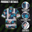 Dark Blue And Flowers Hi-Vis Hawaiian Shirt