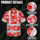Dark Red And White Flowers Hi-Vis Hawaiian Shirt