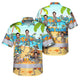 Funny Skeleton Beach Surfing Hi-Vis Hawaiian Shirt