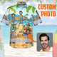 Funny Skeleton Beach Surfing Hi-Vis Hawaiian Shirt