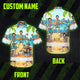 Funny Skeleton Beach Surfing Hi-Vis Hawaiian Shirt