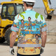 Funny Skeleton Beach Surfing Hi-Vis Hawaiian Shirt