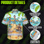 Funny Skeleton Beach Surfing Hi-Vis Hawaiian Shirt