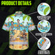 Funny Skeleton Beach Surfing Hi-Vis Hawaiian Shirt