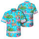 Funny Skeleton Pool Float Hi-Vis Hawaiian Shirt