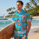 Funny Skeleton Pool Float Hi-Vis Hawaiian Shirt