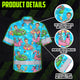 Funny Skeleton Pool Float Hi-Vis Hawaiian Shirt