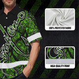 Hi Vis Hawaiian Shirt Reflective Tapes Green Bass Fish Fishing Safety Workwear For Fishing Lovers Workers, Runners, Cyclists, Trucker, Operator, Patriotic