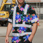 Green Black Flowers Turtle Hi-Vis Hawaiian Shirt