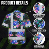 Hi Vis Hawaiian Shirt Reflective Tapes Green Black Flowers Turtle Custom Name Safety Workwear For Workers, Truckers, Operators, Company
