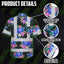 Green Black Flowers Turtle Hi-Vis Hawaiian Shirt