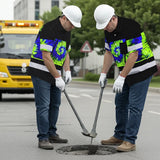 Hi Vis Hawaiian Shirt Reflective Tapes Green Blue Tie Dye Custom Name Safety Workwear For Workers, Runners, Cyclists