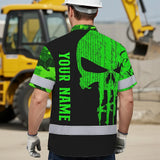 Hi Vis Hawaiian Shirt Reflective Tapes Green Camo Neon Skull Gun