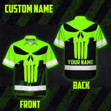 Hi Vis Hawaiian Shirt Reflective Tapes Green Excavator Operator Custom Name