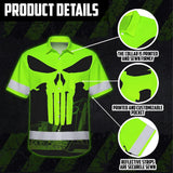 Hi Vis Hawaiian Shirt Reflective Tapes Green Excavator Operator Custom Name
