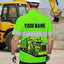 Green Gradient Semi Truck Driver Custom Hi-Vis Hawaiian Shirt