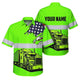 Green Gradient Semi Truck Driver Custom Hi-Vis Hawaiian Shirt