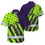 Green Neon And Violet US Flag Custom Hi-Vis Hawaiian Shirt