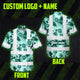 Green Neon And White Flowers Hi-Vis Hawaiian Shirt