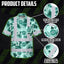 Green Neon And White Flowers Hi-Vis Hawaiian Shirt