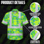 Green Neon Blue Frog Hi-Vis Hawaiian Shirt