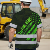 Hi Vis Hawaiian Shirt Reflective Tapes Green Neon Camo US Flag Custom