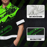 Hi Vis Hawaiian Shirt Reflective Tapes Green Neon Chainsaw Logger Custom