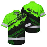 Hi Vis Hawaiian Shirt Reflective Tapes Green Neon Chainsaw Logger Custom