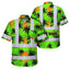 Green Neon Flowers Hi-Vis Hawaiian Shirt