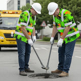 Hi Vis Hawaiian Shirt Reflective Tapes Green Neon Flowers Custom Name Safety Workwear For Truckers, Operators
