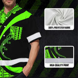 Hi Vis Hawaiian Shirt Reflective Tapes Green Neon Hawaii Custom Name