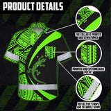 Hi Vis Hawaiian Shirt Reflective Tapes Green Neon Hawaii Custom Name