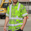 Green Neon Grey Protea Hi-Vis Hawaiian Shirt