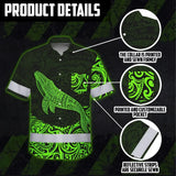 Hi Vis Hawaiian Shirt Reflective Tapes Green Neon Hawaii Whale Custom Name