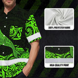 Hi Vis Hawaiian Shirt Reflective Tapes Green Neon Hawaii Whale Custom Name