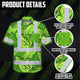 Green Neon Lime Bird of Paradise Hi-Vis Hawaiian Shirt