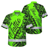 Hi Vis Hawaiian Shirt Reflective Tapes Green Neon Tattoo Custom Name Safety