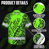 Hi Vis Hawaiian Shirt Reflective Tapes Green Neon Tattoo Custom Name Safety
