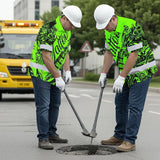 Hi Vis Hawaiian Shirt Reflective Tapes Green Neon Tattoo Custom Name Safety