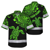 Hi Vis Hawaiian Shirt Reflective Tapes Green Neon Turtle Hawaii Custom Name