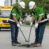 Hi Vis Hawaiian Shirt Reflective Tapes Green Neon Turtle Hawaii Custom Name