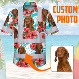 Hi Vis Hawaiian Shirt Reflective Tapes Green Pink Flowers Custom Name And Pet Image Safety Workwear For Workers, Truckers, Operators