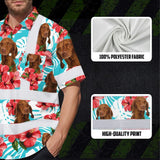 Hi Vis Hawaiian Shirt Reflective Tapes Green Pink Flowers Custom Name And Pet Image Safety Workwear For Workers, Truckers, Operators
